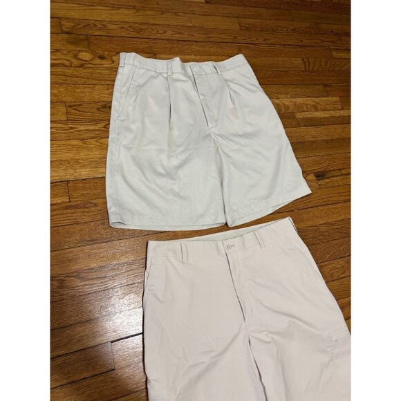 Nike Mens Golf Shorts Size 35 *Lot of 2* Beige Khaki Pleated & Flat Front - Picture 3 of 8